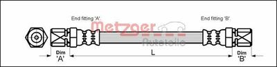 Тормозной шланг METZGER 4112813 для OPEL SENATOR