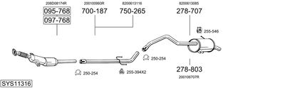 Układ wydechowy BOSAL SYS11316