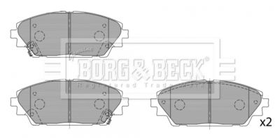 Комплект тормозных колодок, дисковый тормоз BORG & BECK BBP2454 для MAZDA CX-3