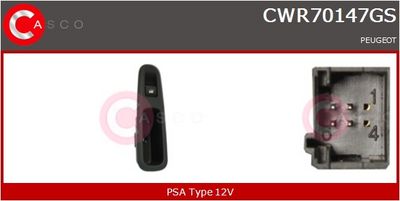 Spínač, zvedací zařízení oken CASCO CWR70147GS