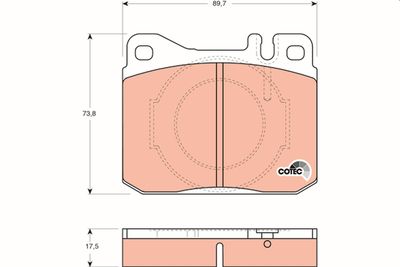 Комплект тормозных колодок, дисковый тормоз GDB264