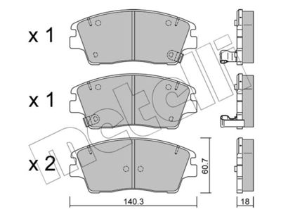 Brake Pad Set, disc brake 22-1164-0
