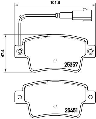 Комплект тормозных колодок, дисковый тормоз BREMBO P 23 142 для ABARTH GRANDE