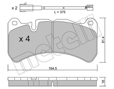 Комплект тормозных колодок, дисковый тормоз METELLI 22-1201-1 для FERRARI 599