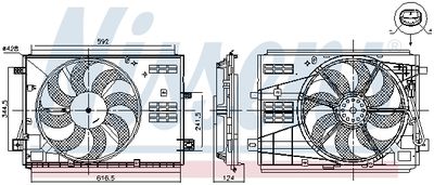 Вентилятор, охлаждение двигателя NISSENS 85973 для OPEL GRANDLAND