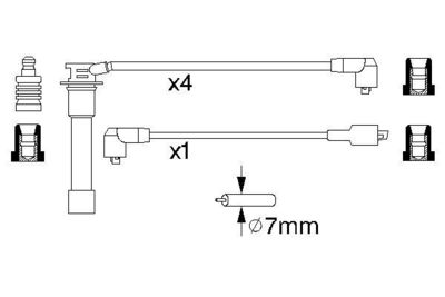 Комплект проводов зажигания BOSCH 0 986 356 871 для MAZDA 626