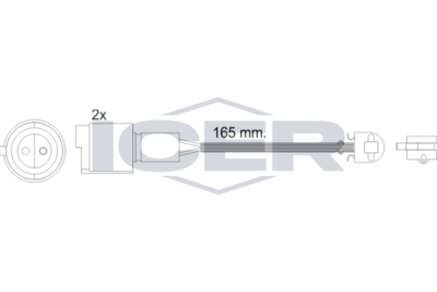 Сигнализатор, износ тормозных колодок ICER 610238 E C для BMW 2.5-3.2