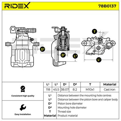 спирачен апарат RIDEX 78B0137