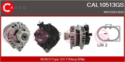 Генератор CASCO CAL10513GS для MERCEDES-BENZ GLA-CLASS