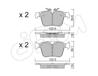 Sada brzdových destiček, kotoučová brzda CIFAM 822-1329-0