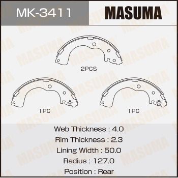 Комплект тормозных колодок MASUMA MK-3411 для MAZDA MPV