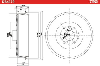 BREMSTROMMEL TRW DB4379 1