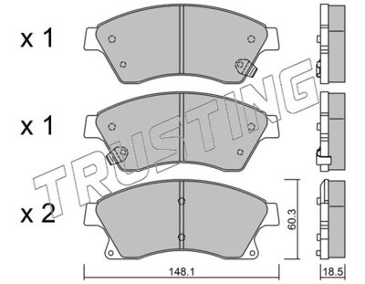 Zestaw klocków hamulcowych, hamulce tarczowe TRUSTING 855.0