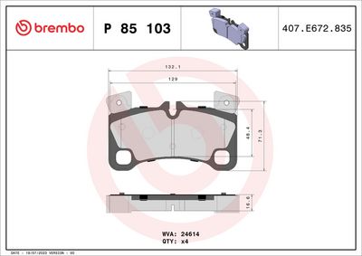 Brake Pad Set, disc brake P 85 103