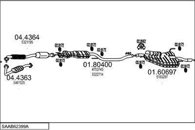 Układ wydechowy MTS SAAB62399A016204