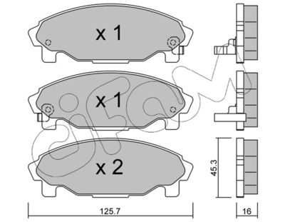Комплект тормозных колодок, дисковый тормоз CIFAM 822-379-0 для DAIHATSU GRAN
