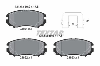 Комплект тормозных колодок, дисковый тормоз TEXTAR 2389105 для LIFAN MYWAY