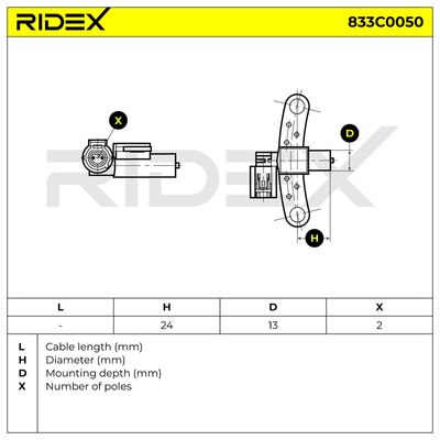 импулсен датчик, колянов вал RIDEX 833C0050