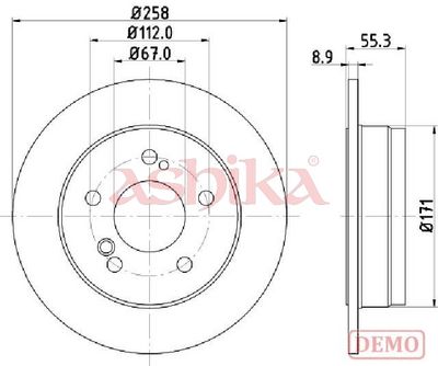 спирачен диск ASHIKA 61-00-0504C