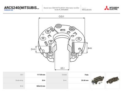 Ensretter, generator AS-PL ARC5240(MITSUBISHI)