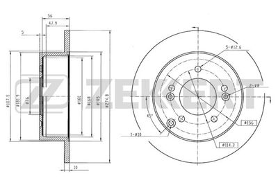 ZEKKERT BS-5729 Тормозные диски  для KIA CARENS III вэн (UN) 1.6 CRDi 110