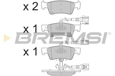 Комплект тормозных колодок, дисковый тормоз BREMSI BP3282 для VW TOUAREG
