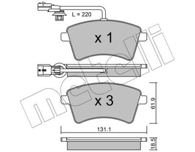 Комплект тормозных колодок, дисковый тормоз METELLI 22-0812-1 для NISSAN NV250
