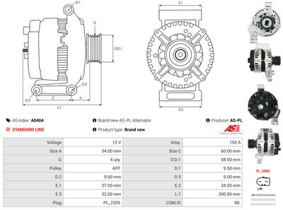 GENERATOR / ALTERNATOR AS-PL A0404 4