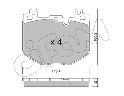 комплект спирачно феродо, дискови спирачки CIFAM 822-1425-0