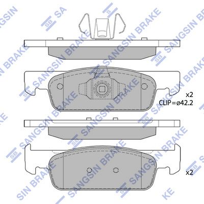 Комплект тормозных колодок, дисковый тормоз Hi-Q SP1787 для SMART FORFOUR