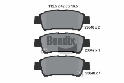 Комплект тормозных колодок, дисковый тормоз BENDIX Braking BPD2022 для TOYOTA ISIS