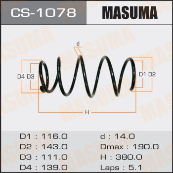 MASUMA CS-1078 Пружина подвески  для TOYOTA CAMRY (Тойота Камр)