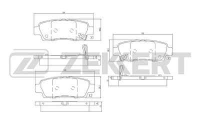 Комплект тормозных колодок, дисковый тормоз ZEKKERT BS-1862 для TOYOTA AVALON