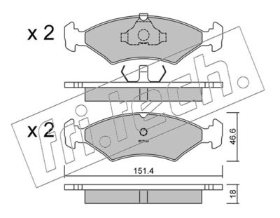 Комплект тормозных колодок, дисковый тормоз fri.tech. 031.0 для FERRARI 328
