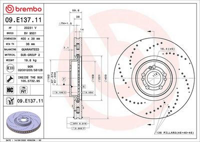 DISC FRANA BREMBO 09E13711