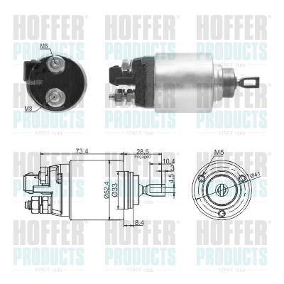 Тяговое реле, стартер HOFFER 46309 для AUDI A2