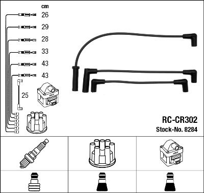 Комплект проводов зажигания NGK 8284 для JEEP GRAND CHEROKEE