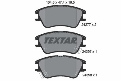 Комплект тормозных колодок, дисковый тормоз TEXTAR 2427701 для HYUNDAI ATOS