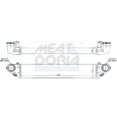 интеркулер (охладител за въздуха на турбината) MEAT & DORIA 995348