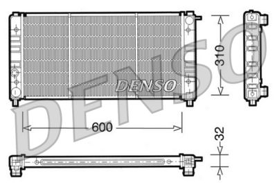 Радиатор, охлаждение двигателя DENSO DRM26002 для SEAT RONDA