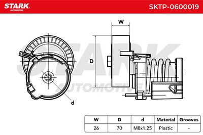 обтящна ролка, пистов ремък STARK SKTP-0600019