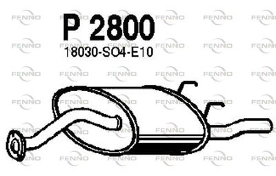 FENNO P2800 Глушитель выхлопных газов  для HONDA CIVIC V седан (EG, EH) 1.6 16V Vtec (EH9)