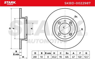 спирачен диск STARK SKBD-0022987