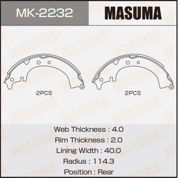 Комплект тормозных колодок MASUMA MK-2232 для TOYOTA CHASER