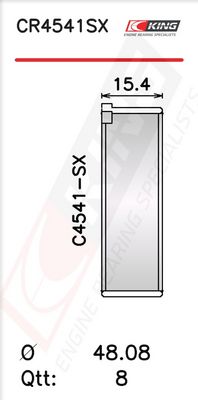 Черупка на биелен лагер KING CR4541SX0.25