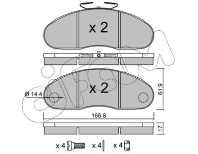 Комплект тормозных колодок, дисковый тормоз CIFAM 822-111-1 для RENAULT TRUCKS MESSENGER
