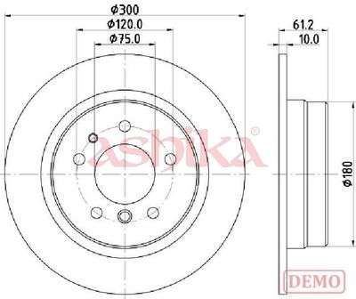 спирачен диск ASHIKA 61-00-0119C
