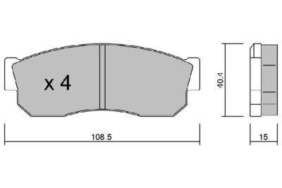 Комплект тормозных колодок, дисковый тормоз AISIN BPSB-1901 для SUBARU LIBERO