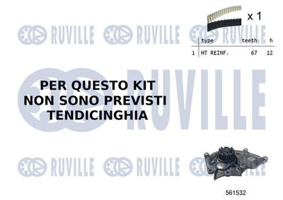 Водяной насос + комплект зубчатого ремня RUVILLE 55B0031 для AUDI A7