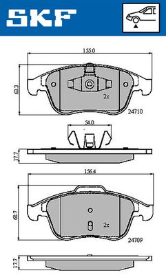 Комплект тормозных колодок, дисковый тормоз SKF VKBP 80336 для RENAULT LATITUDE